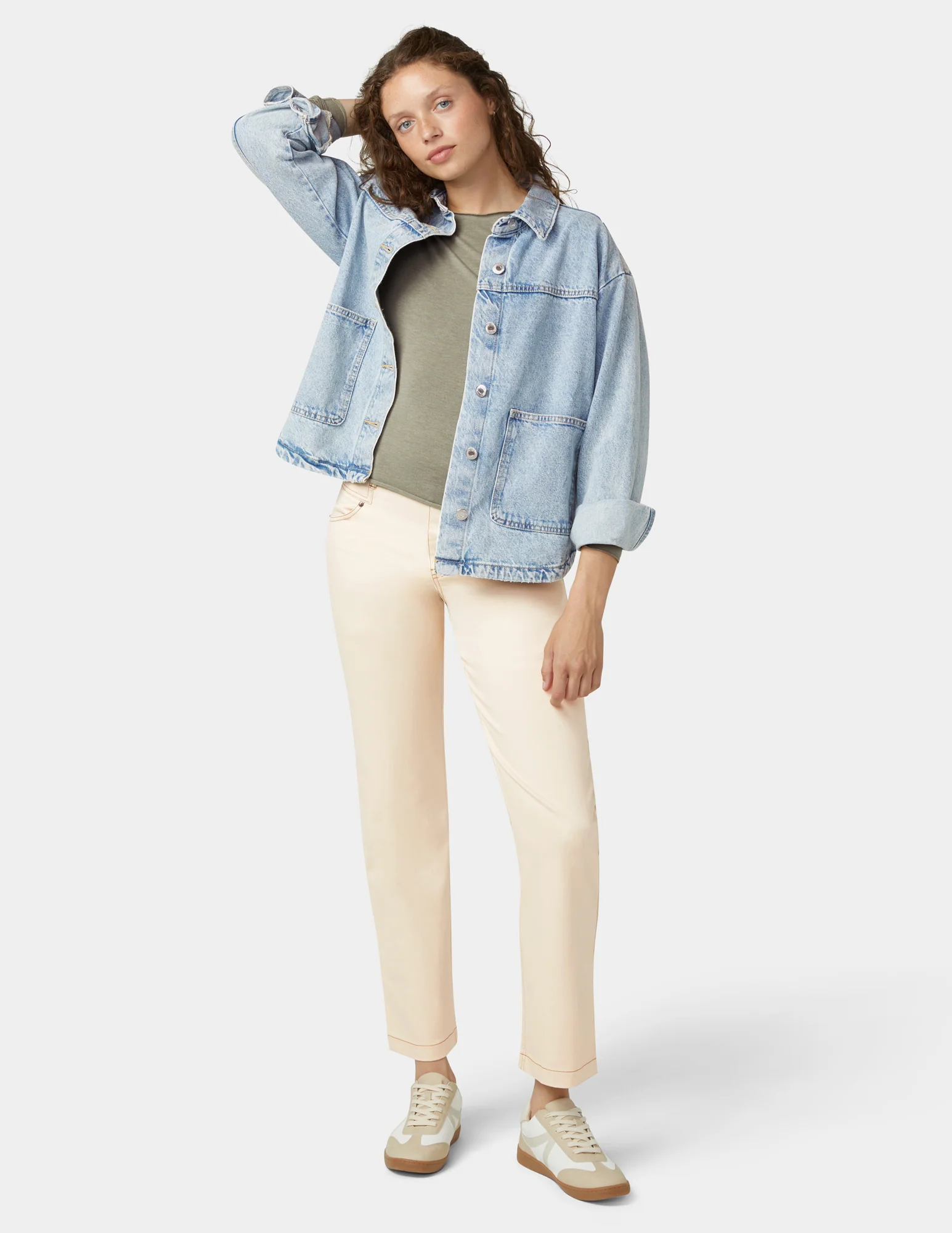 Crosshatch Denim Straight Leg Pant - Image 7