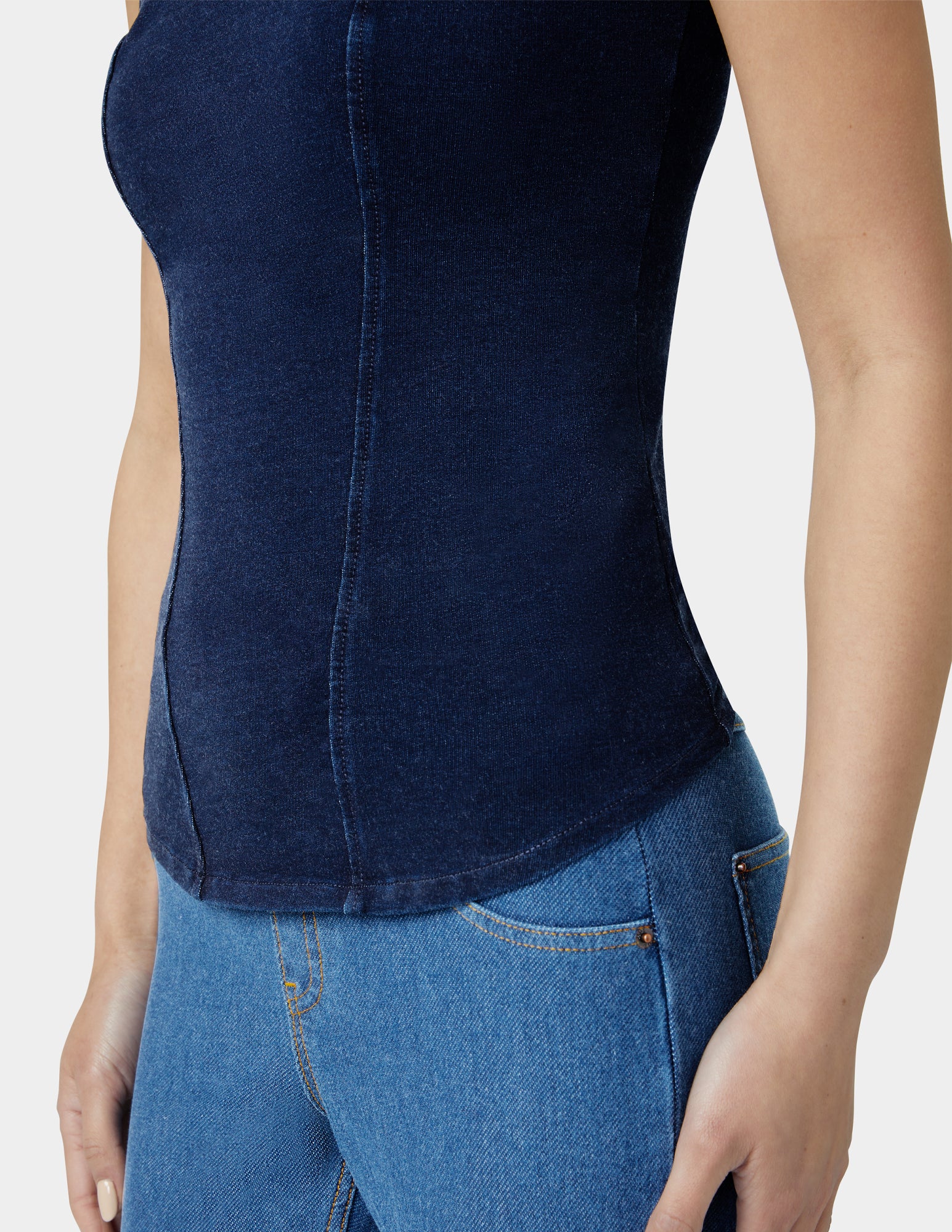 Denim Contour Tank - Image 5