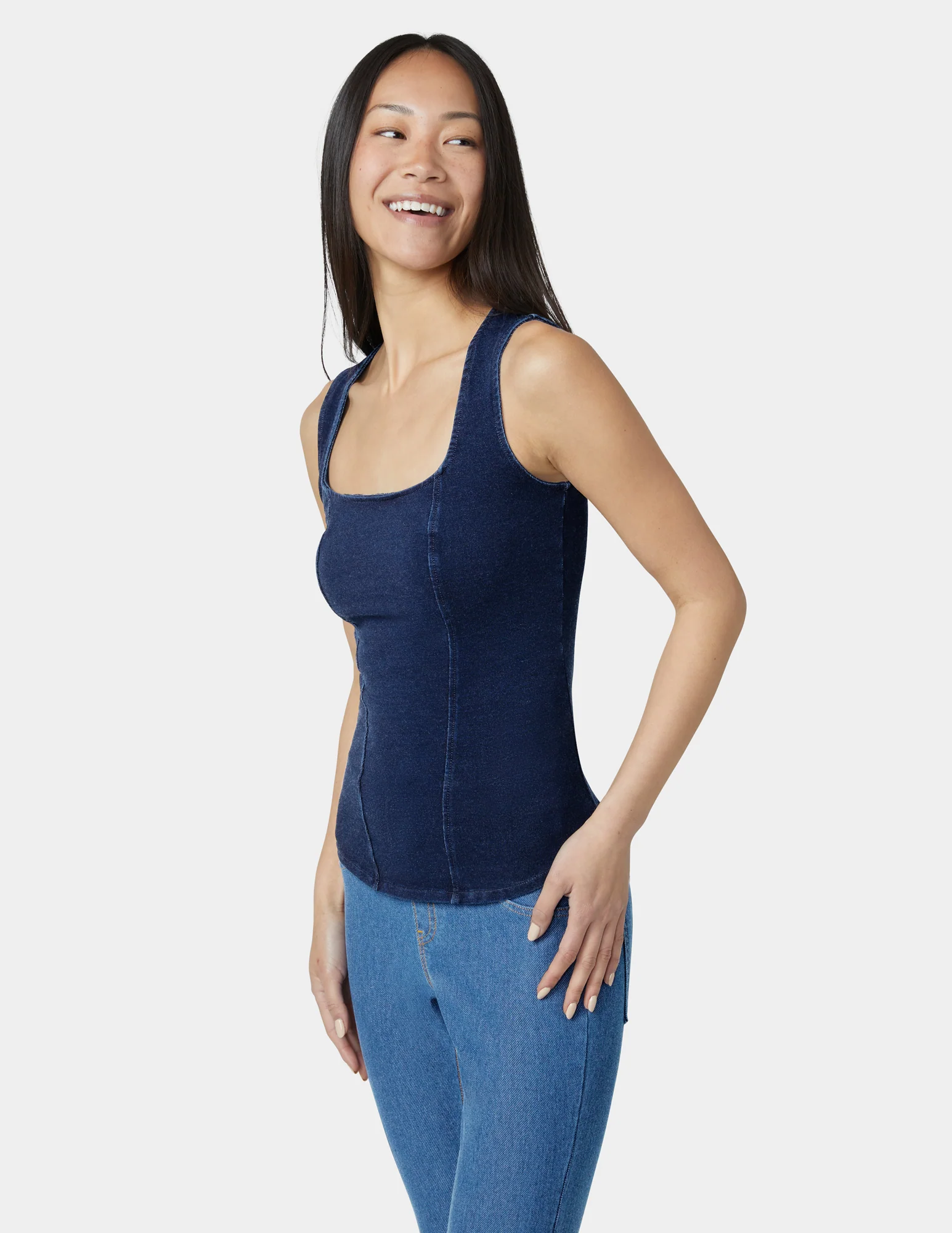 Denim Contour Tank - Image 6