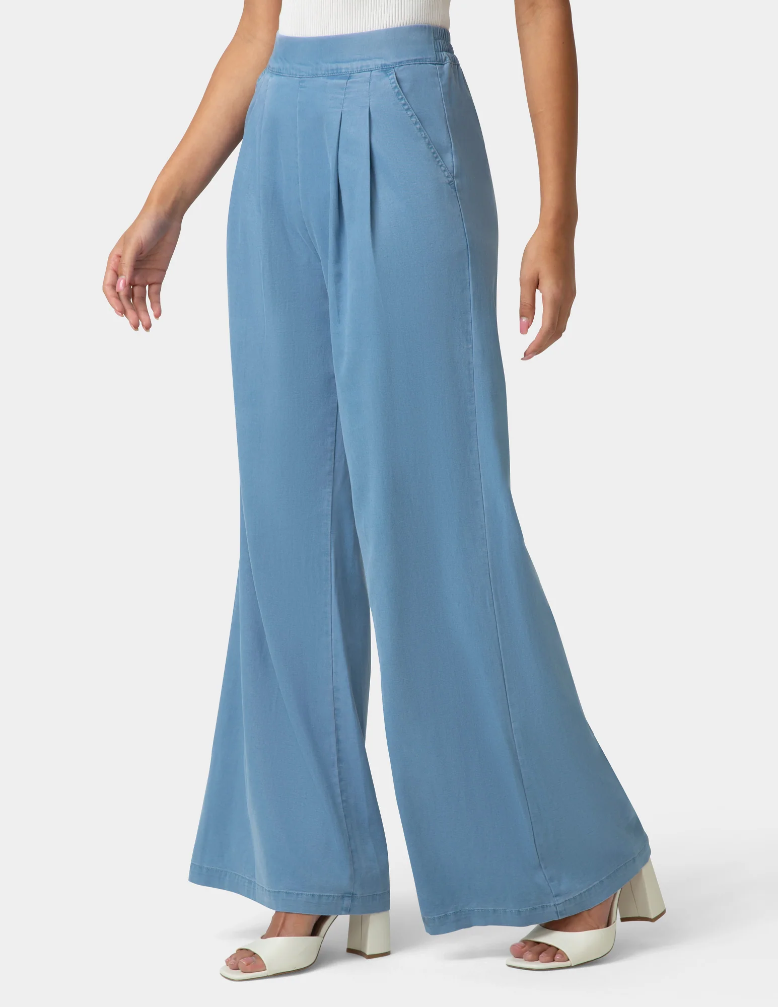 Fluid Denim Palazzo Pant - Image 4