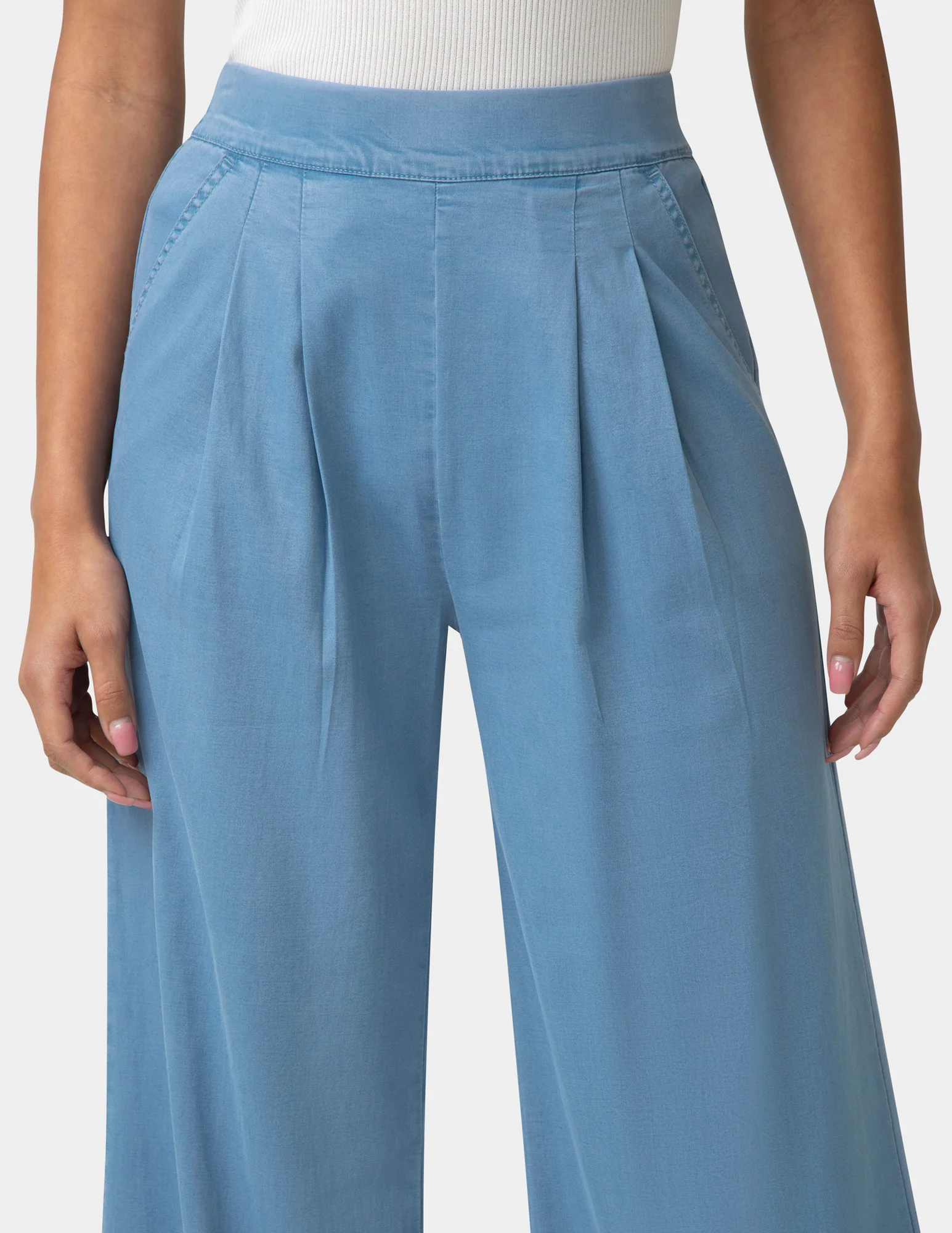 Fluid Denim Palazzo Pant - Image 5