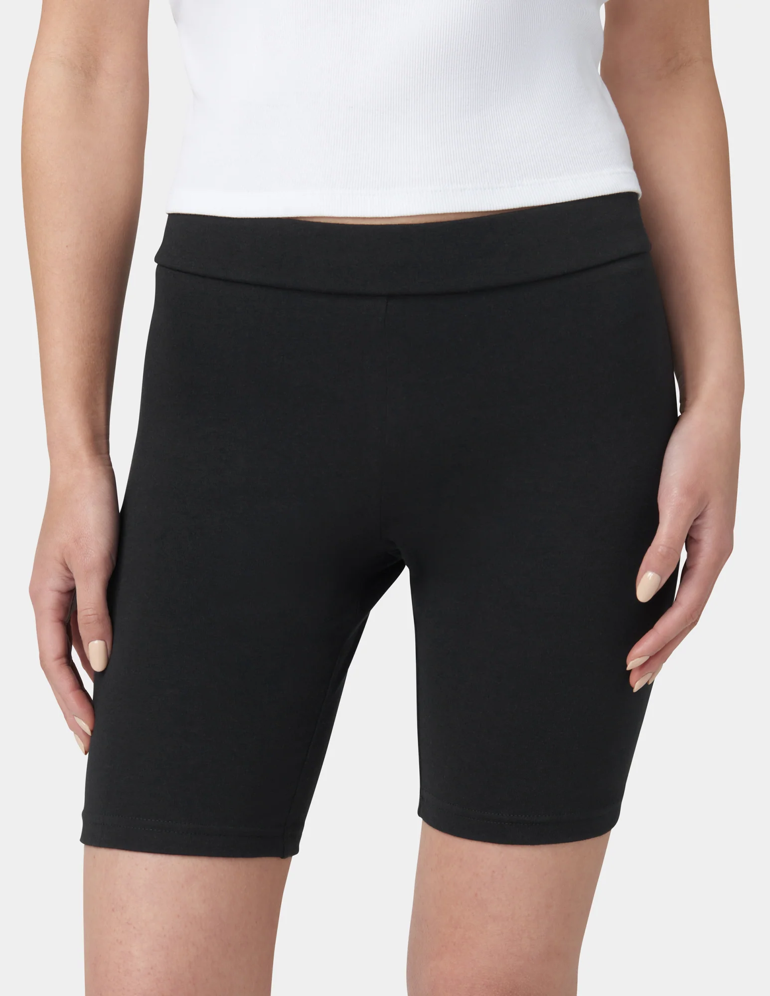Hi Waist Blackout Cotton Bike Shorts - Image 4
