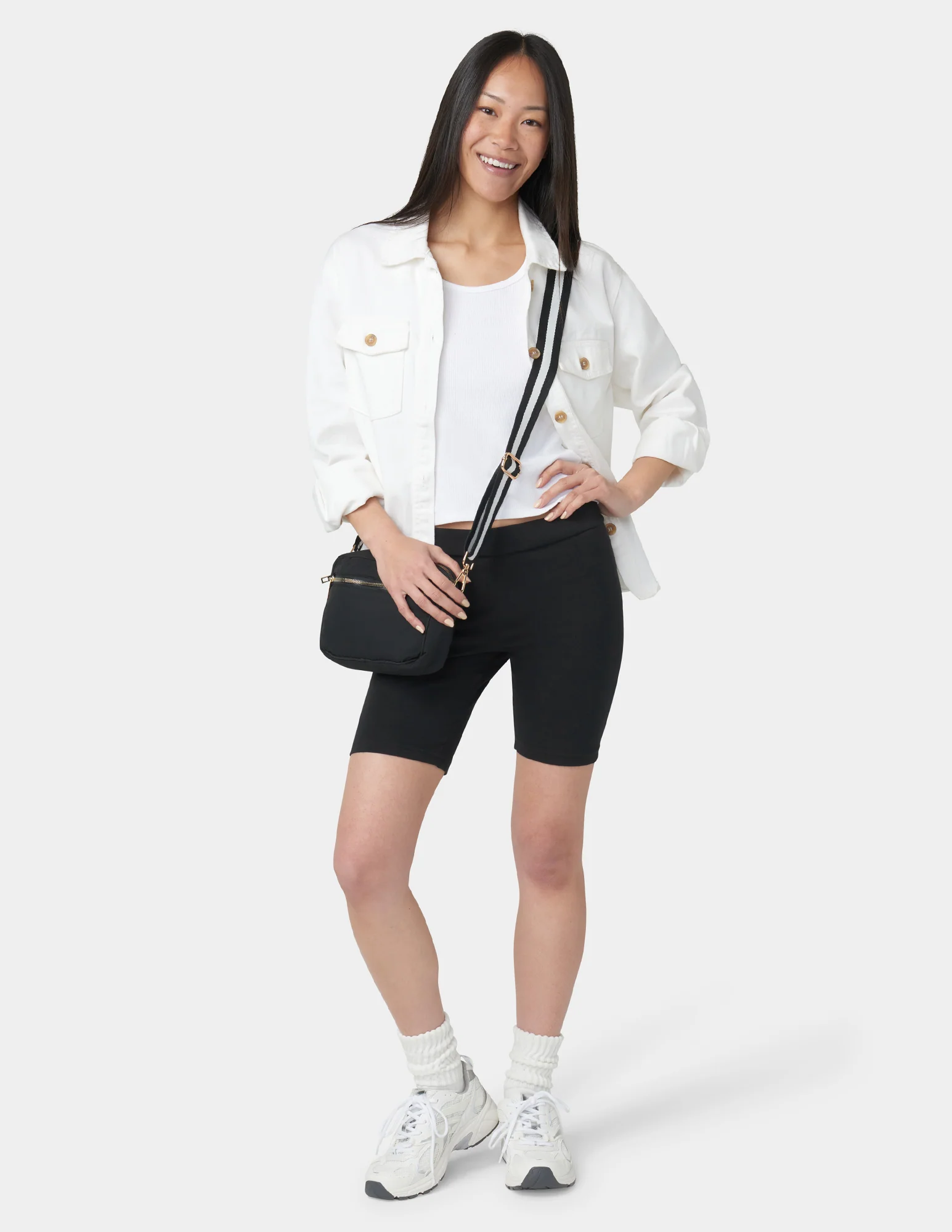 Hi Waist Blackout Cotton Bike Shorts - Image 7