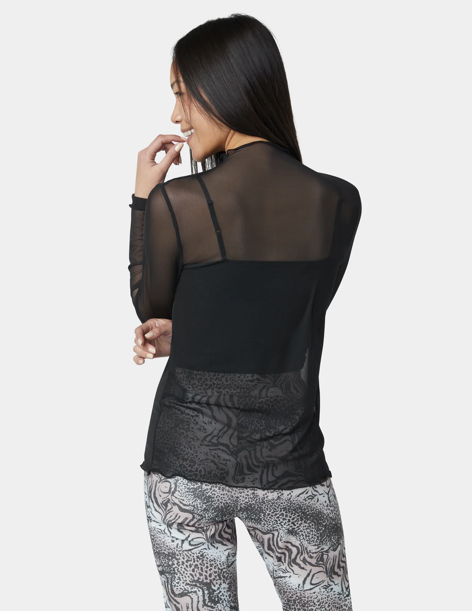 Long Sleeve Mesh Top - Image 3