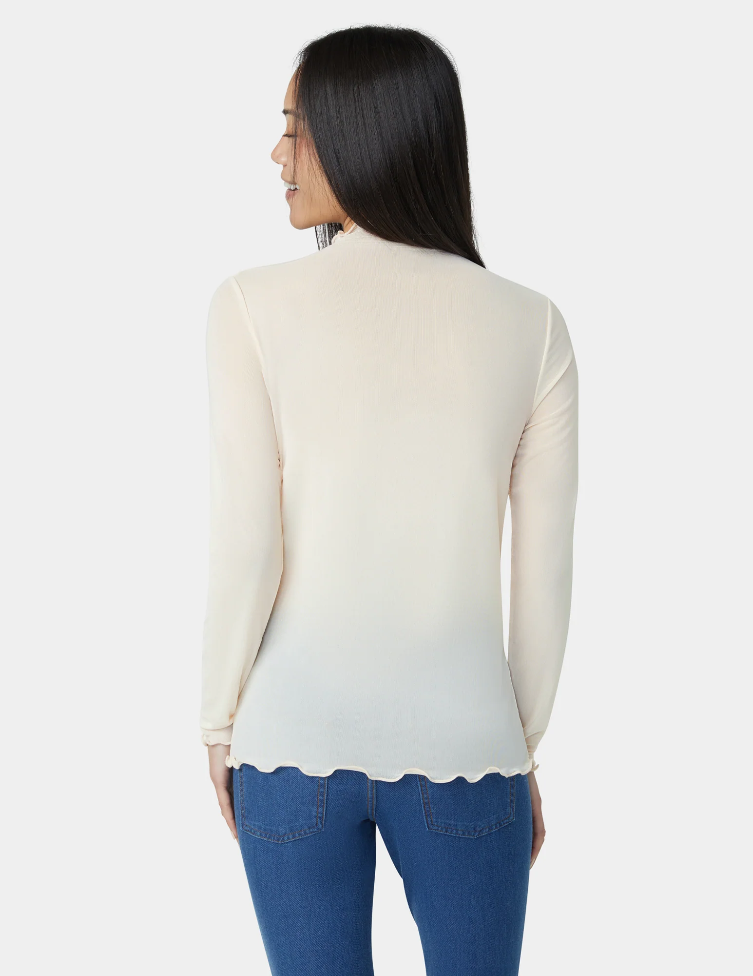 Long Sleeve Mesh Top - Image 3