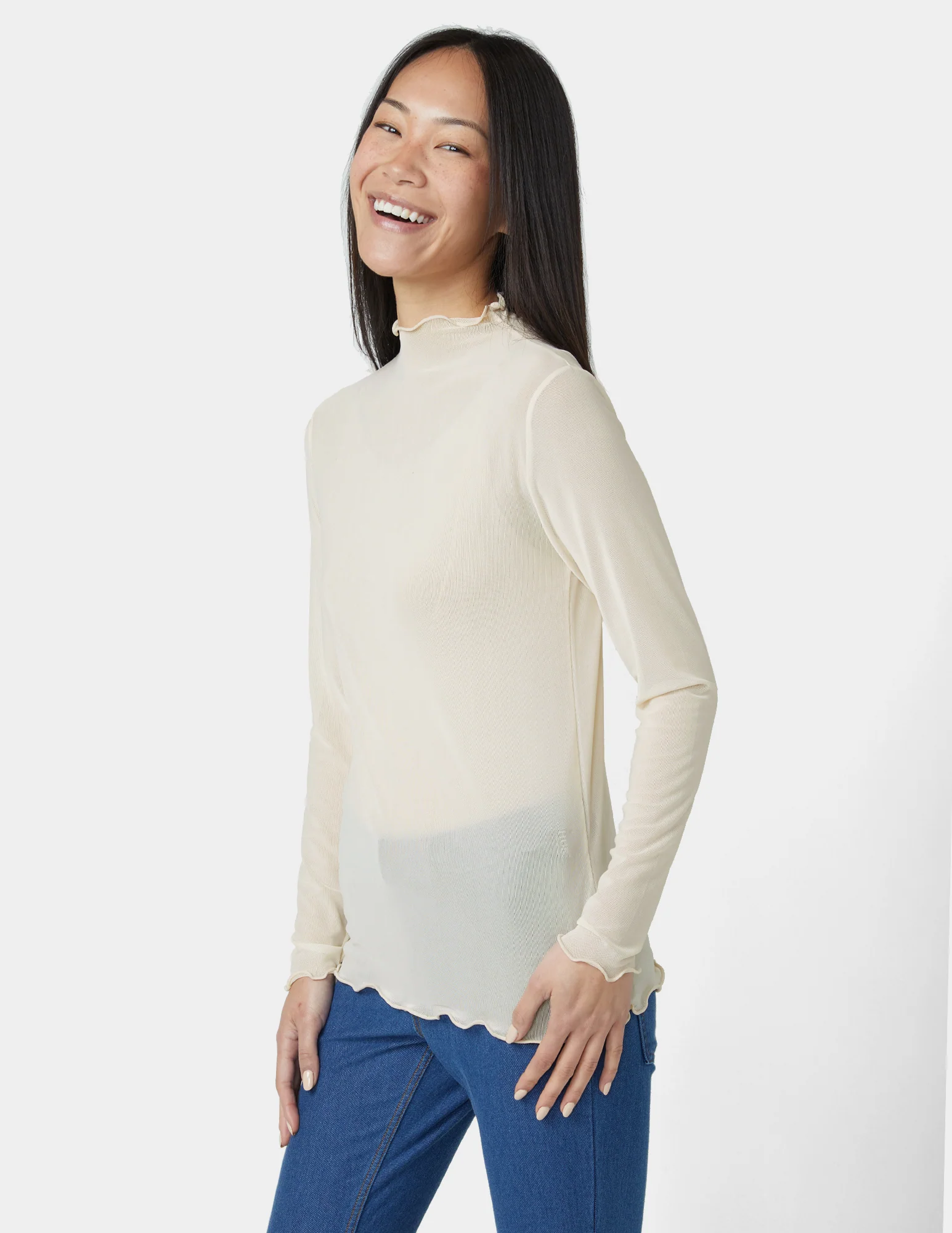 Long Sleeve Mesh Top - Image 6