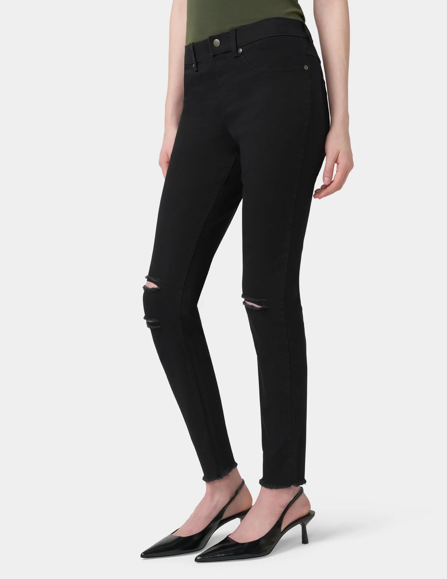 Ripped Knee Denim Leggings - Image 4