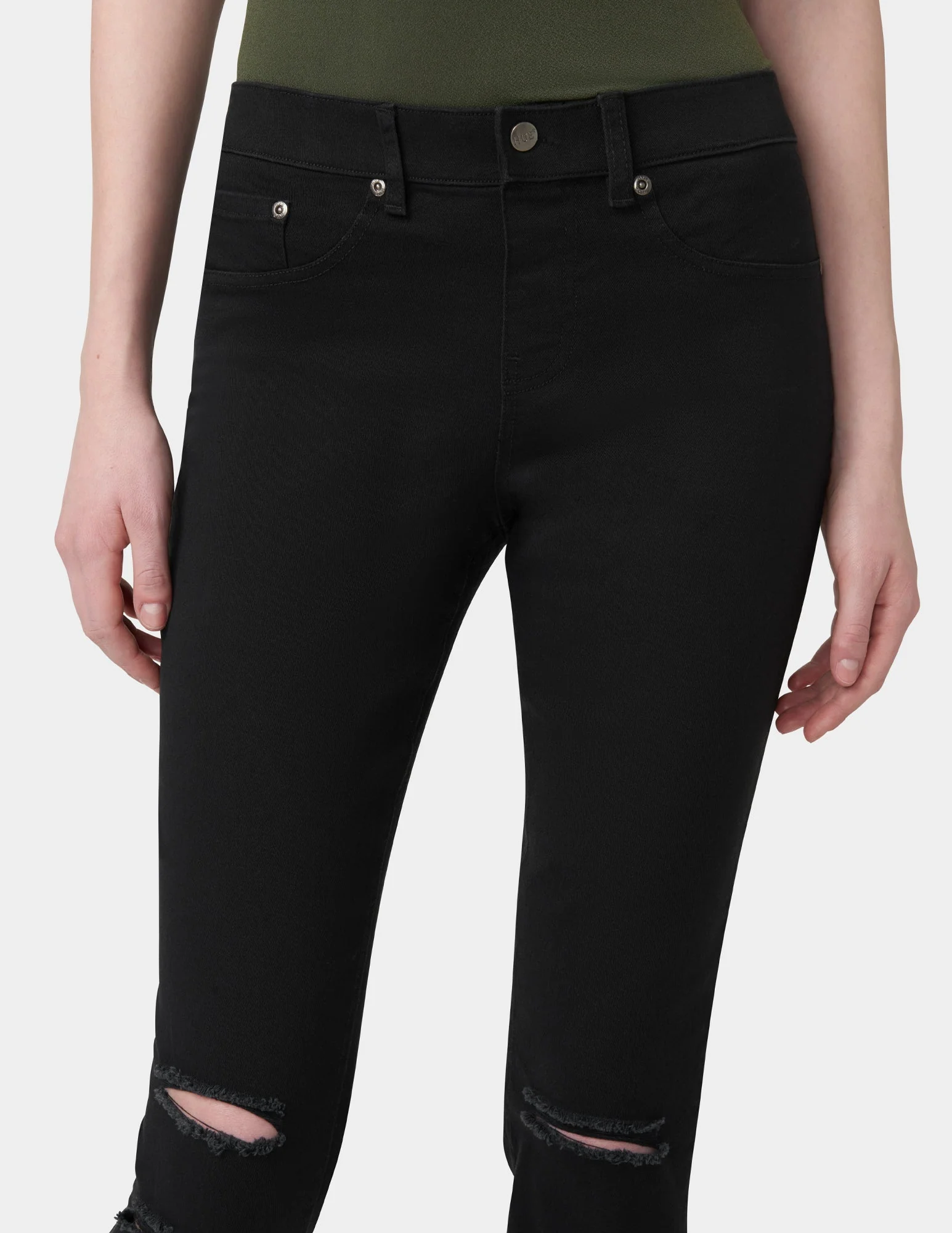 Ripped Knee Denim Leggings - Image 5