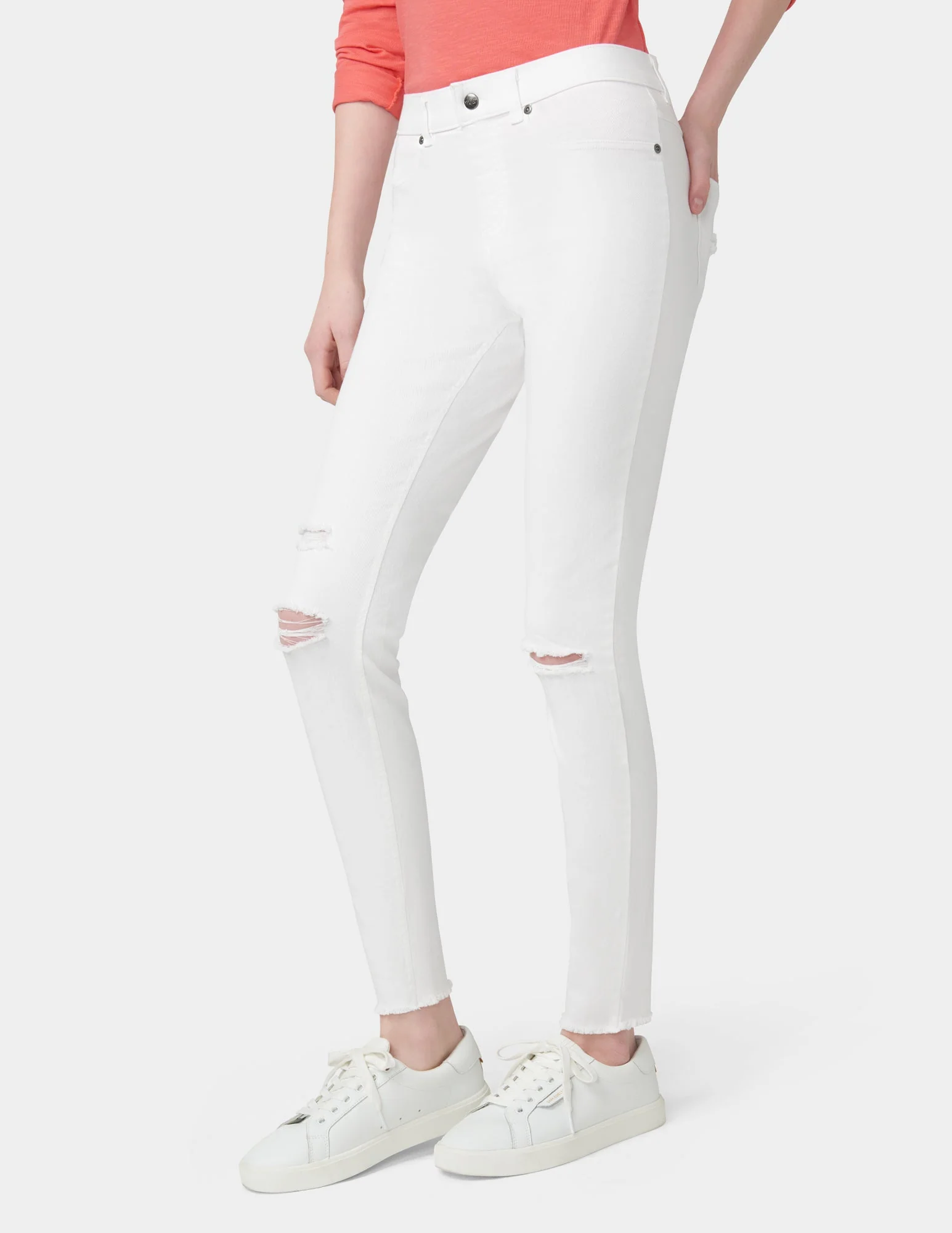 Ripped Knee Denim Leggings - Image 4