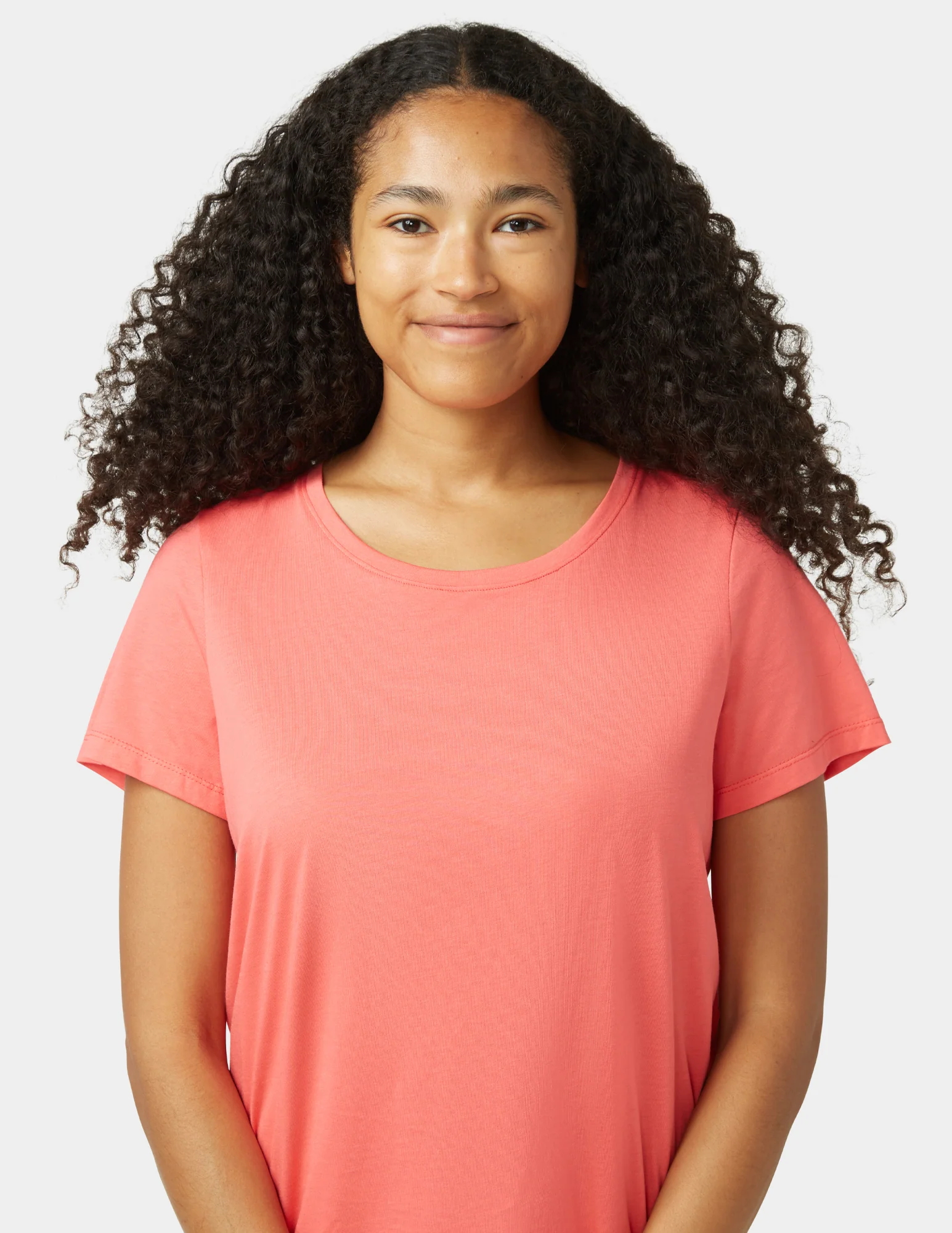 Solid Short Sleeve Scoop Neck PJ Tee - Image 3